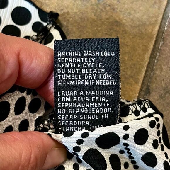 Milano Crape Halter Neck Polka Dot Blouse Tank Top Medium - Picture 9 of 9